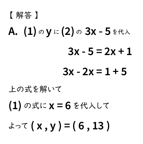 連立方程式代入法